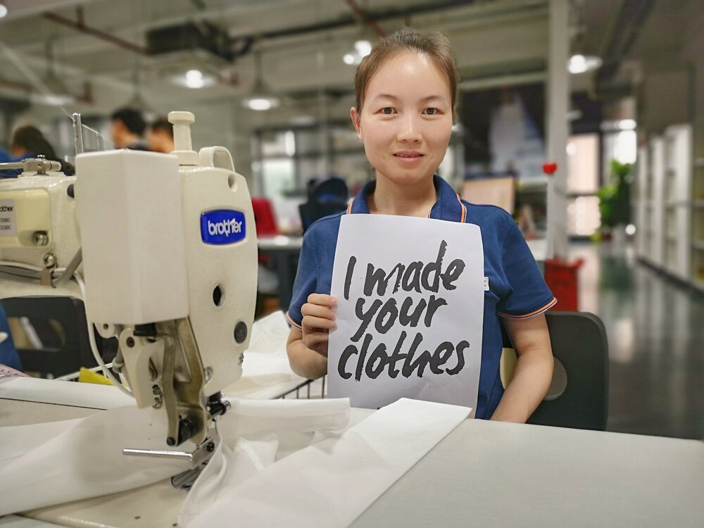 Image | Via AFC Members ELK, taking part in the Fashion Revolution ‘Who Made My Clothes’ campaign in 2019.